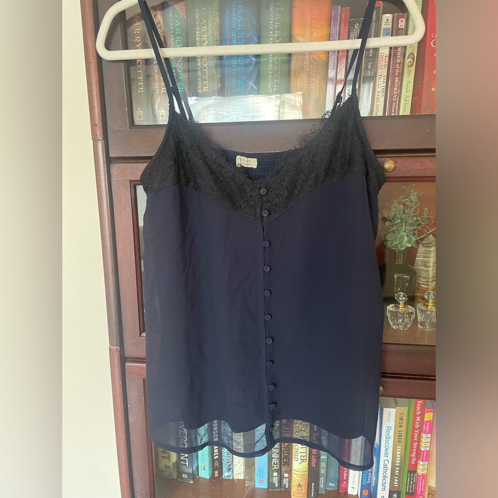 Lovestitch lace and button detail camisole top